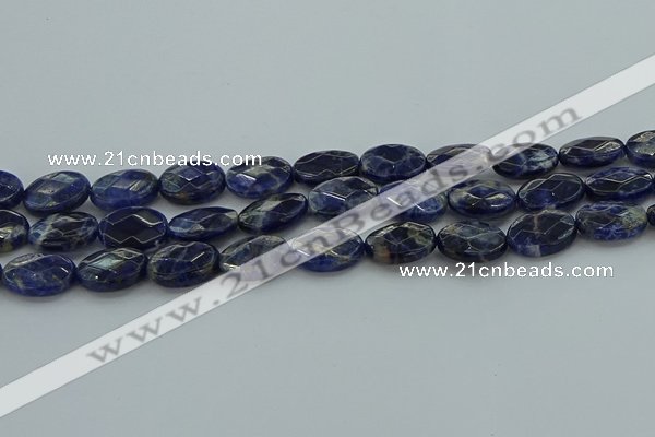 CSO717 15.5 inches 12*16mm faceted oval sodalite gemstone beads