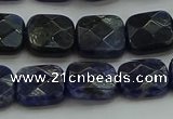 CSO725 15.5 inches 10*10mm faceted square sodalite gemstone beads