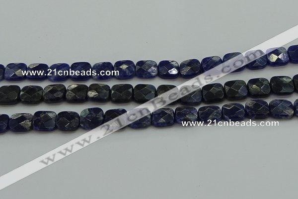 CSO725 15.5 inches 10*10mm faceted square sodalite gemstone beads