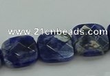 CSO726 15.5 inches 12*12mm faceted square sodalite gemstone beads