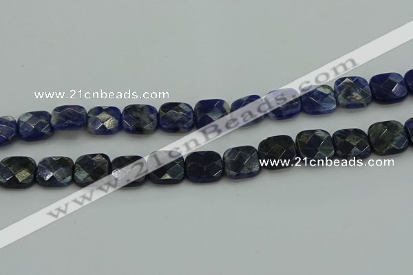 CSO726 15.5 inches 12*12mm faceted square sodalite gemstone beads