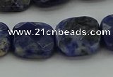 CSO727 15.5 inches 14*14mm faceted square sodalite gemstone beads