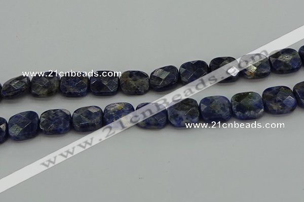 CSO727 15.5 inches 14*14mm faceted square sodalite gemstone beads