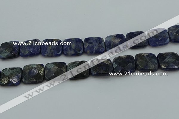 CSO729 15.5 inches 18*18mm faceted square sodalite gemstone beads