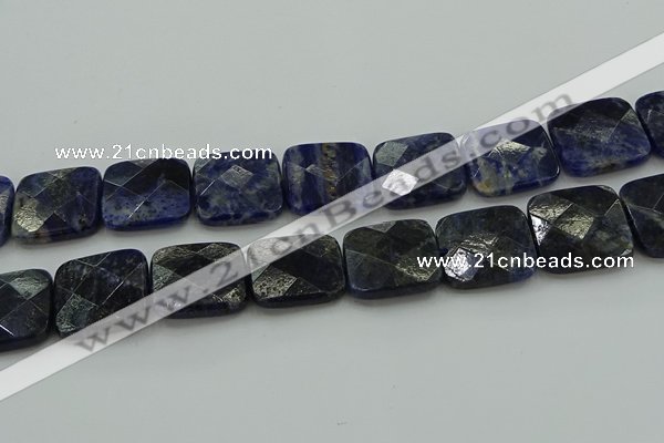 CSO730 15.5 inches 20*20mm faceted square sodalite gemstone beads