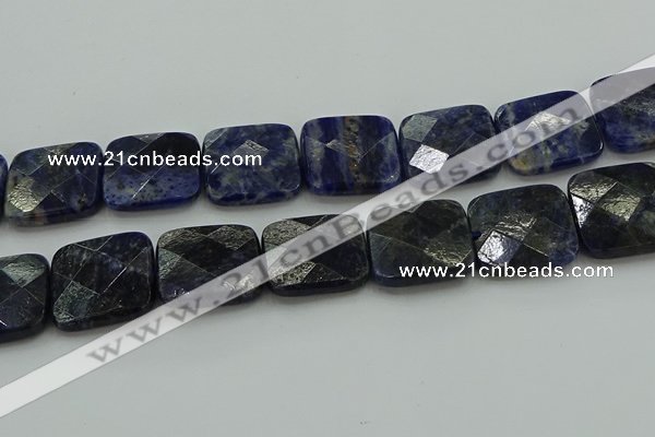 CSO731 15.5 inches 25*25mm faceted square sodalite gemstone beads