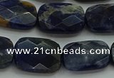 CSO738 15.5 inches 13*18mm faceted rectangle sodalite gemstone beads