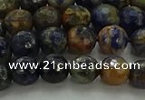 CSO752 15.5 inches 8mm faceted round orange sodalite beads