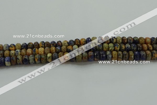 CSO762 15.5 inches 5*8mm faceted rondelle orange sodalite beads