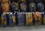 CSO764 15.5 inches 7*12mm faceted rondelle orange sodalite beads