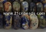 CSO765 15.5 inches 8*14mm faceted rondelle orange sodalite beads