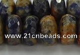 CSO766 15.5 inches 9*16mm faceted rondelle orange sodalite beads