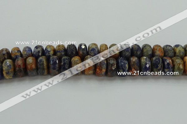 CSO767 15.5 inches 10*18mm faceted rondelle orange sodalite beads