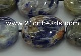 CSO776 15.5 inches 20mm flat round orange sodalite beads wholesale