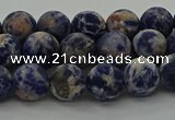 CSO802 15.5 inches 8mm round matte orange sodalite gemstone beads