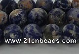 CSO803 15.5 inches 10mm round matte orange sodalite gemstone beads