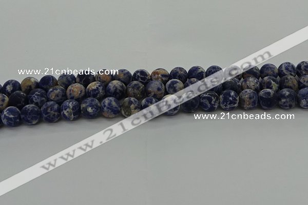 CSO803 15.5 inches 10mm round matte orange sodalite gemstone beads