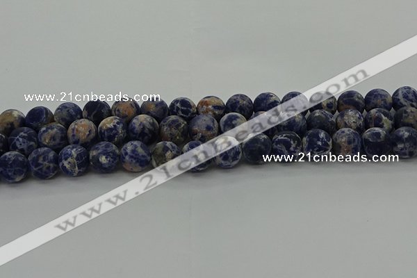 CSO804 15.5 inches 12mm round matte orange sodalite gemstone beads