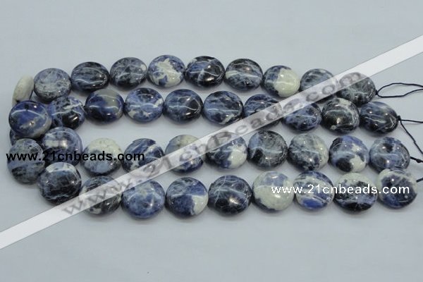CSO81 15.5 inches 20mm flat round sodalite gemstone beads wholesale