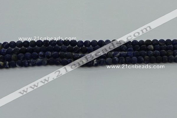 CSO810 15.5 inches 4mm round matte sodalite gemstone beads