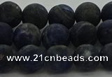 CSO813 15.5 inches 10mm round matte sodalite gemstone beads