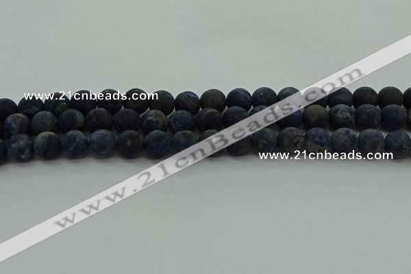 CSO813 15.5 inches 10mm round matte sodalite gemstone beads