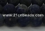 CSO814 15.5 inches 12mm round matte sodalite gemstone beads