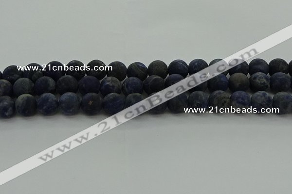 CSO814 15.5 inches 12mm round matte sodalite gemstone beads