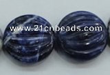 CSO84 15.5 inches 25mm flat round sodalite gemstone beads wholesale