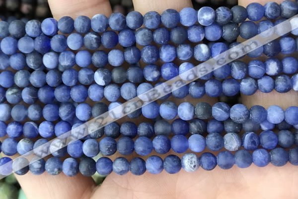 CSO840 15.5 inches 4mm round matte sodalite beads wholesale