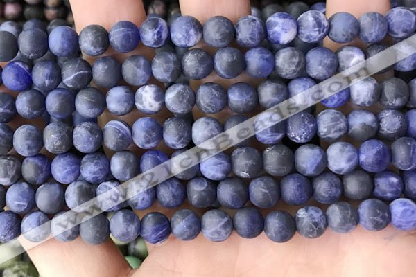 CSO841 15.5 inches 6mm round matte sodalite beads wholesale