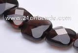 CSQ09 14*14mm faceted square natural smoky quartz bead Wholesale