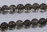 CSQ103 15.5 inches 8mm faceted round grade AA natural smoky quartz beads