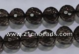 CSQ104 15.5 inches 12mm faceted round grade AA natural smoky quartz beads