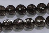 CSQ104 15.5 inches 12mm faceted round grade AA natural smoky quartz beads