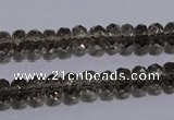 CSQ109 5*8mm faceted rondelle grade AA natural smoky quartz beads