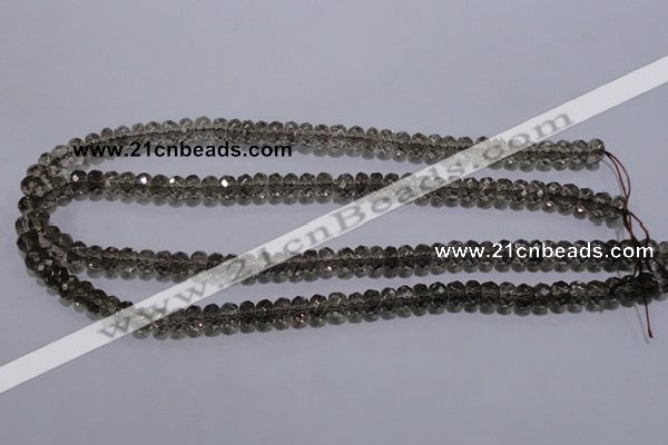 CSQ109 5*8mm faceted rondelle grade AA natural smoky quartz beads