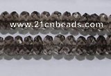 CSQ110 5*10mm faceted rondelle grade AA natural smoky quartz beads