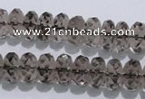 CSQ111 7*12mm faceted rondelle grade AA natural smoky quartz beads