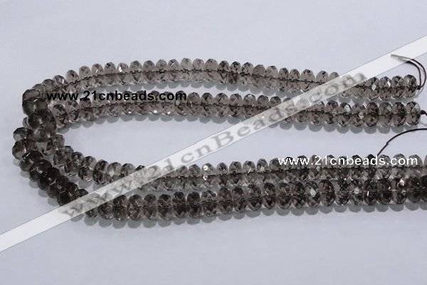 CSQ111 7*12mm faceted rondelle grade AA natural smoky quartz beads