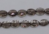 CSQ117 8*10mm facetad oval grade AA natural smoky quartz beads