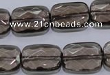 CSQ119 15*20mm facetad rectangle grade AA natural smoky quartz beads