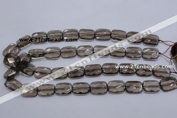 CSQ119 15*20mm facetad rectangle grade AA natural smoky quartz beads