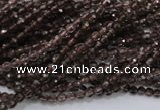 CSQ128 15.5 inches 3mm faceted round grade AA natural smoky quartz beads