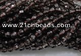 CSQ129 15.5 inches 4mm faceted round grade AA natural smoky quartz beads