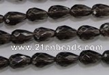 CSQ135 8*12mm faceted teardrop grade AA natural smoky quartz beads