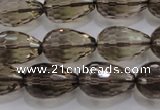 CSQ138 12*18mm faceted teardrop grade AA natural smoky quartz beads