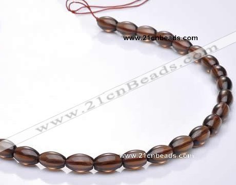 CSQ16 A grade 7*10mm rice natural smoky quartz beads Wholesale