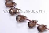 CSQ18 6*10mm faceted teardrop A grade natural smoky quartz beads