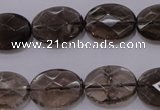 CSQ210 13*18mm faceted oval grade AA natural smoky quartz beads